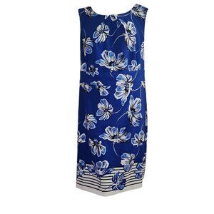 Dressbarn DB Established 1962 Womens Plus Size 18 Blue White Floral Sleeveless